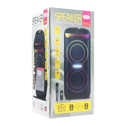 Subzero WR166 Profosyonel Işıklı Kablosuz Mikrofonlu Speaker 6.5"x2