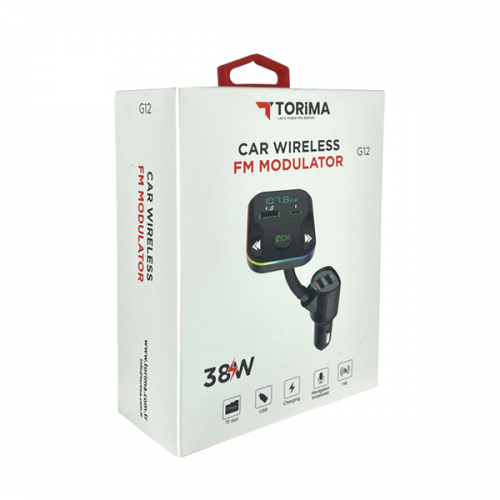 Torima G12 Bluetooth Fm Transmitter 38W| Pd Girişli