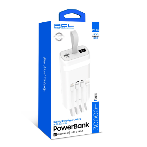 Acl Pw86 30.000 Mah 4lü Kablolu Powerbank