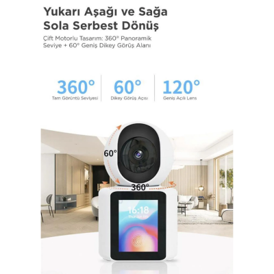 CMR-11 Monitörlü Smart Ip Full Hd 360° Akıllı Güvenlik Kamerası Bebek Kamerası