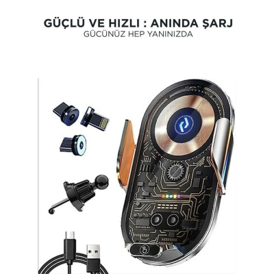 W14 Wireless Araç Şarj Cihazı Telefon Tutacağı