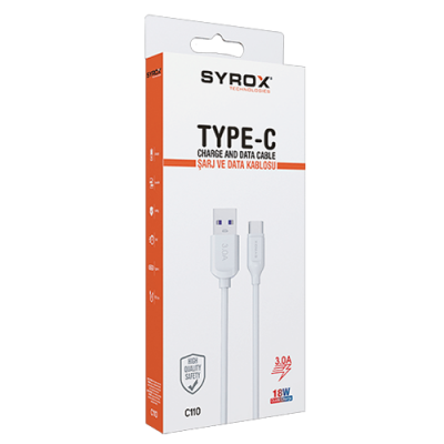 Syrox Syx-C110 Type-C 3.0 Amper 18w Hızlı Usb Kablo