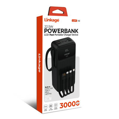 Linkage LKP42 30.000 Mah Lcd Göstergeli Kablolu 22.5W Powerbank