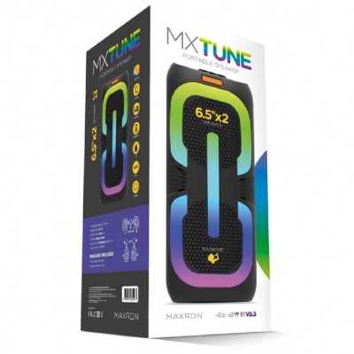 Maxron MxTune TWS Bluetooth Speaker 2 x 6.5" | RGB Led | Karaoke Maxron MxTune TWS Bluetooth Speaker 2 x 6.5" | RGB Led | Karaoke