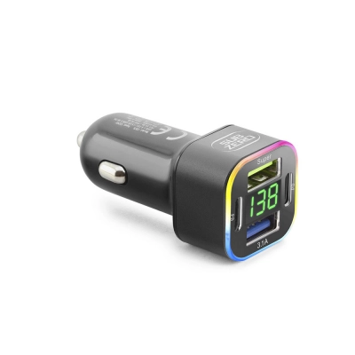 Subzero CR75 38W 2xUsb 2xPD Giriş Digital Göstergeli Süper Fast RGB Araç Şarj Başlığı Subzero CR75 38W 2xUsb 2xPD Giriş Digital Göstergeli Süper Fast RGB Araç Şarj Başlığı