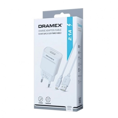 Dramex D21L Lightning 2.1 Amper Usb Ev Şarj Aleti Dramex D21L Lightning 2.1 Amper Usb Ev Şarj Aleti