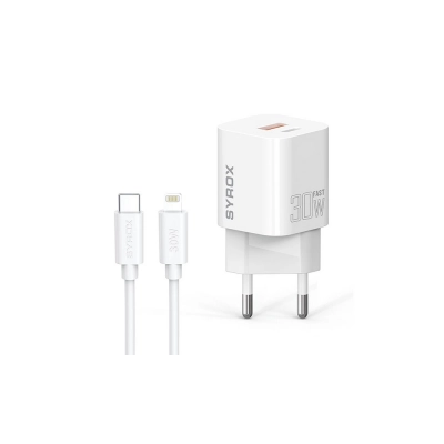 Syrox PDQ30L Turbo Çift Girişli Pd Lightning Set Şarj Aleti Syrox PDQ30L Turbo Çift Girişli Pd Lightning Set Şarj Aleti