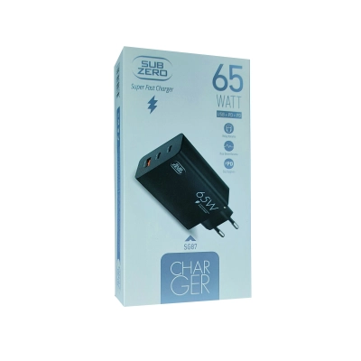 Subzero SG87 65W Usb|PD Girişli Fast Type-C Şarj Aleti Subzero SG87 65W Usb|PD Girişli Fast Type-C Şarj Aleti