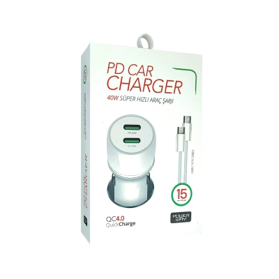 Powerway CC15 QC4.0 Süper Hızlı 40W Pd Araç Şarjı | Çift Type-C Çıkış | 60W Pd Kablo Powerway CC15 QC4.0 Süper Hızlı 40W Pd Araç Şarjı | Çift Type-C Çıkış | 60W Pd Kablo