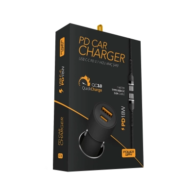 Powerway Type-c  3.1A 25W Pd Araç Şarjı CC36 Powerway Type-c  3.1A 25W Pd Araç Şarjı CC36