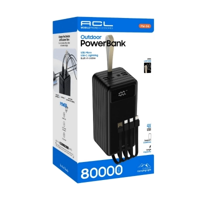 Acl PW94 80000 Mah Lcd Powerbank | Kamp Işığı | 4 Kablolu Acl PW94 80000 Mah Lcd Powerbank | Kamp Işığı | 4 Kablolu