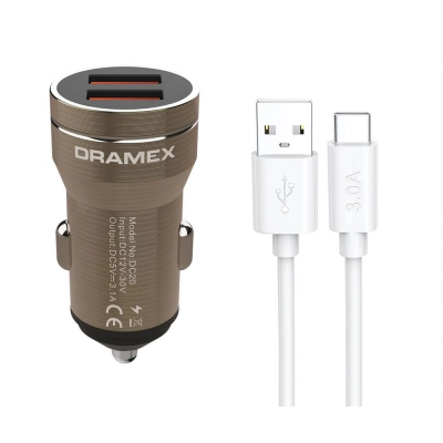 Dramex Dc20T Type-c Metal 3.1A  Oto Şarj Dramex Dc20T Type-c Metal 3.1A  Oto Şarj