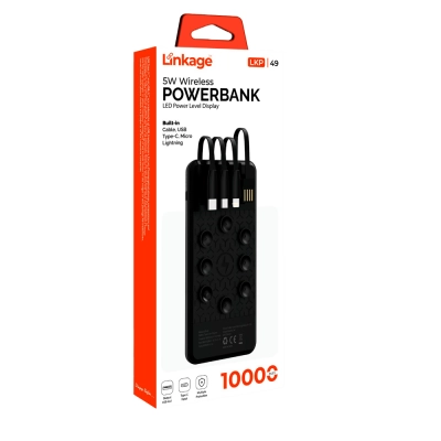 Linkage LKP49 10000 Mah Kablosuz Şarj Özellikli | Kablolu Powerbank | Vantuzlu Linkage LKP49 10000 Mah Kablosuz Şarj Özellikli | Kablolu Powerbank | Vantuzlu