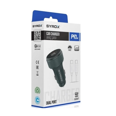 Syrox SC30T PD 30W Oto Şarj Aleti Syrox SC30T PD 30W Oto Şarj Aleti