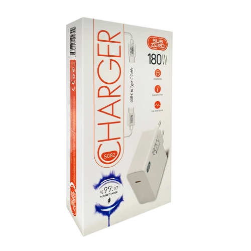Subzero Sg82 180W Type-c PD Şarj Aleti | Salise Gösterir Subzero Sg82 180W Type-c PD Şarj Aleti | Salise Gösterir