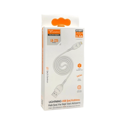 Lucatech LK-225 Lightning 3.4A Şarj Kablosu (20 Adet) Lucatech LK-225 Lightning 3.4A Şarj Kablosu (20 Adet)