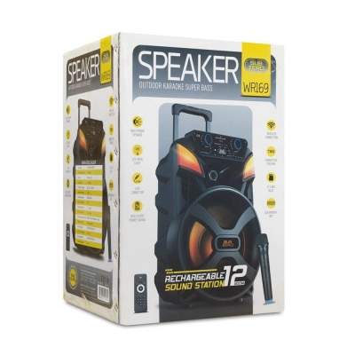 Subzero WR169 Profosyonel Işıklı Kablosuz Speaker 12" | Mikrofon | Kumanda Subzero WR169 Profosyonel Işıklı Kablosuz Speaker 12" | Mikrofon | Kumanda